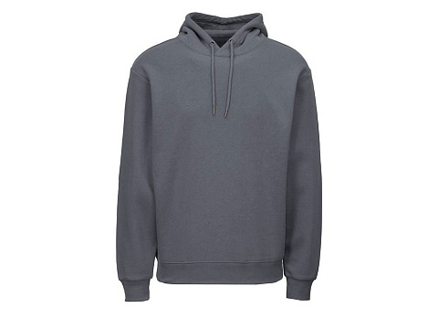 Толстовка с капюшоном оверсайз Lisbon унисекс, темно-серый - рис 10.