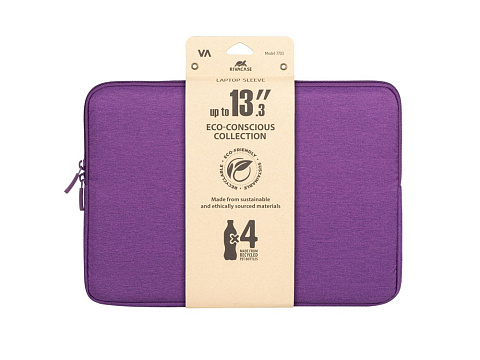 RIVACASE 7703 violet ECO чехол для ноутбука 13.3-14" / 12 - рис 4.