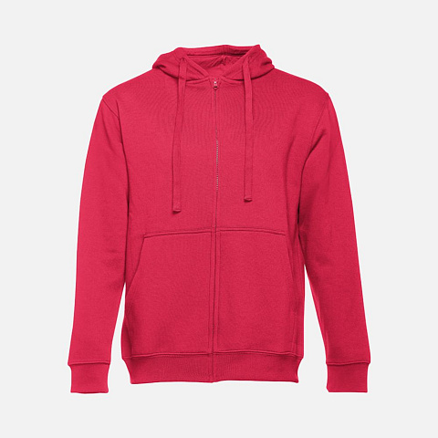 Толстовка мужская на молнии с капюшоном Amsterdam, красная - рис 2.