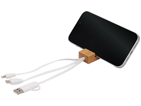 Универсальный кабель с подставкой 4-в-1 Unicable, белый - рис 7.