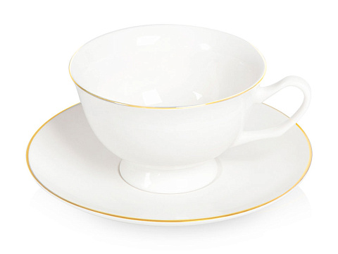 Чайная пара с золотой каймой, 200мл