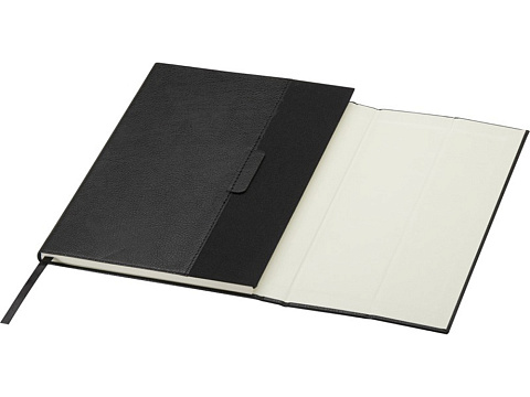 Блокнот Alejandra формата А5 с твердой обложкой из переработанной кожи - сплошной черный - рис 4.