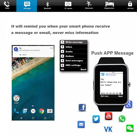 Смарт-часы GT08 Black (sim, bluetooth) - рис 12.