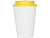 Пластиковый стакан Take away с двойными стенками и крышкой с силиконовым клапаном, 350 мл, белый/желтый - миниатюра - рис 4.