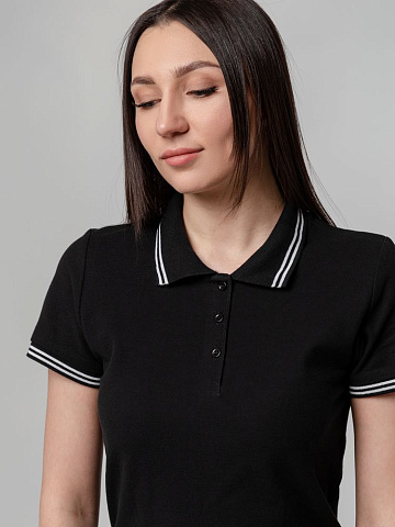 Рубашка поло женская Virma Stripes Lady, черная - рис 10.