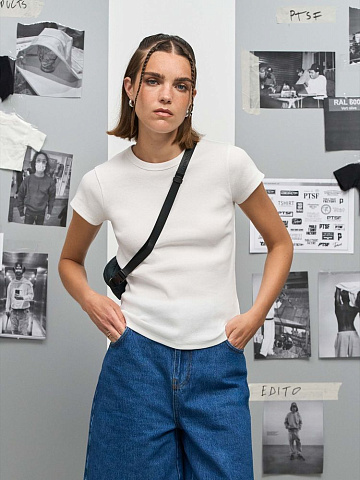 Футболка женская Sara, черная - рис 7.