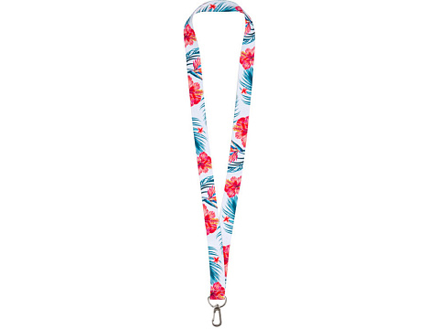 Ланъярд 2 см под сублимацию с трендовым карабином, серебристый - рис 3.