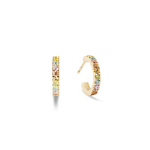 Серьги Hoop Multicolour Pastel Gold 15мм Coeur de Lion 0146/23-1590