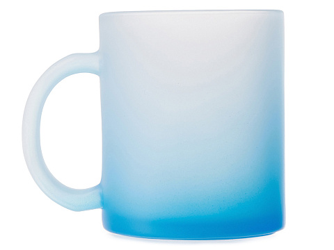 Стеклянная матовая кружка Омбре с градиентом для сублимации, синий - рис 3.