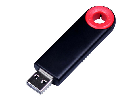 USB-флешка промо на 8 Гб прямоугольной формы, выдвижной механизм, красный