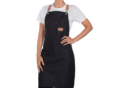 Джинсовый фартук с карманами Fry, черный - рис 7.