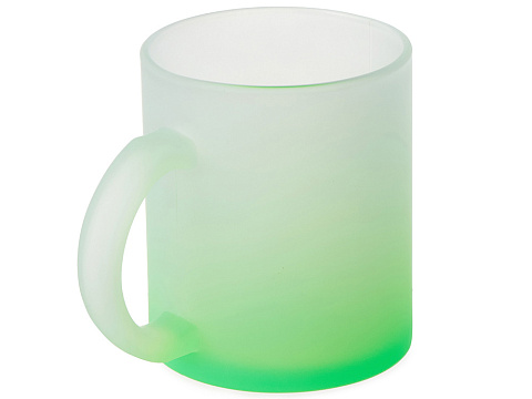 Стеклянная матовая кружка Омбре с градиентом для сублимации, зеленое яблоко - рис 2.