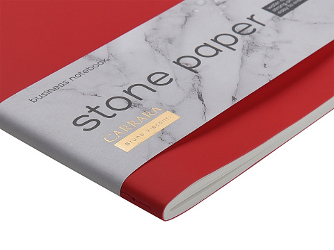 Тетрадь с каменной бумагой А5 Carrara 40 л., линейка, красный - рис 5.