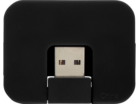 USB Hub Gaia на 4 порта, черный - рис 2.