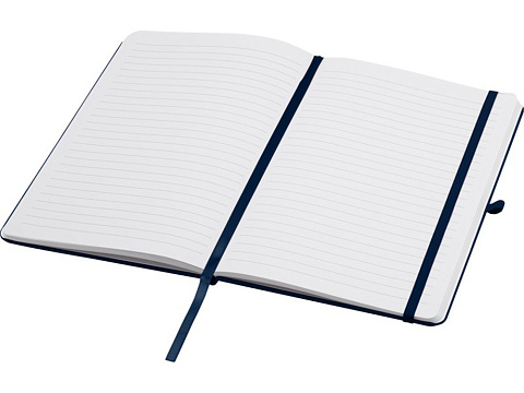 Teak блокнот А5 из переработан. материала в твердой обложке с линован. страницами - Темно - синий - рис 4.