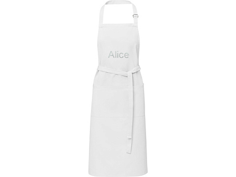 Фартук Andrea плотностью 240 г/м² с регулируемой завязкой на шее - Белый - рис 5.