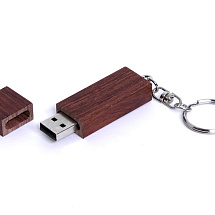 USB-флешка на 16 Гб прямоугольная форма, колпачек с магнитом, коричневый