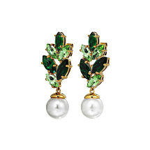 Серьги BALETE SG GREEN_WHITE PEARL Dyrberg Kern 470027