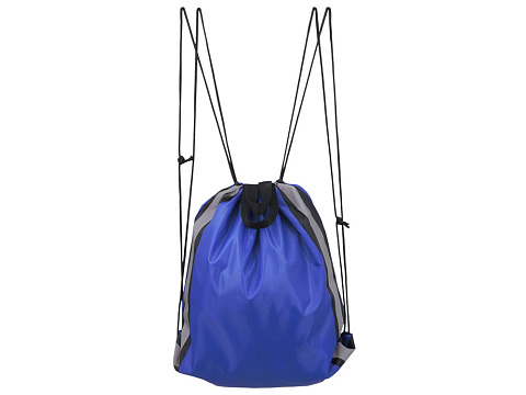 Рюкзак-мешок Savy со светоотражающими полосами по бокам, синий - рис 3.