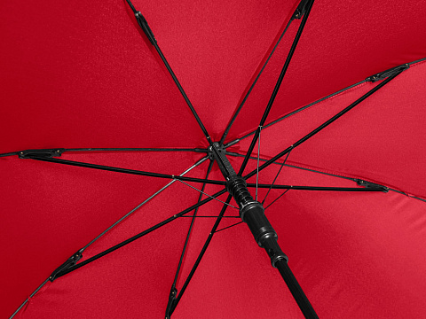 Зонт-трость Reviver с куполом из переработанного пластика, красный - рис 5.