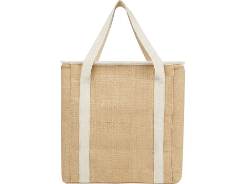Эко-сумка Джута 19 л из джута плотностью 300 г/м2, белый/натуральный - рис 3.