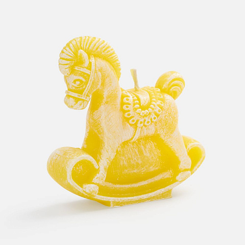 Свеча фигурная «Лошадка-качалка», желтая - рис 2.