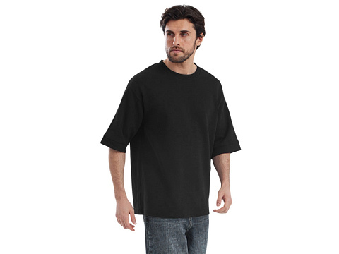 Футболка Kyoto из джерси 180 г/м2 с пич отделкой, унисекс, черный - рис 2.