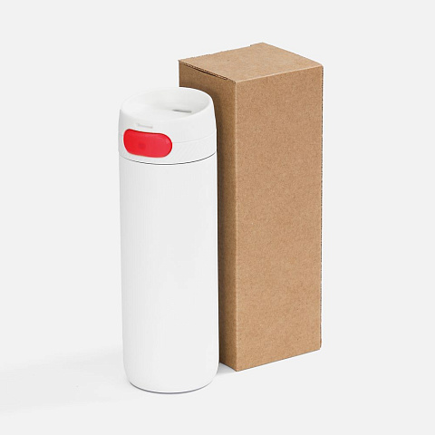 Термостакан X1 с цветной кнопкой, белый с красным - рис 6.