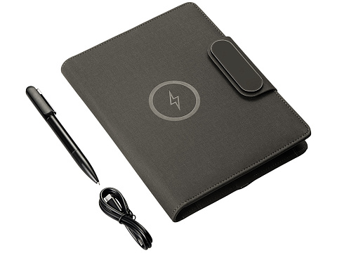 Подарочный набор металлическая ручка и блокнот А5 Twilight  со светящимся логотипом и пауэрбэнком - рис 16.