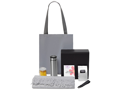 Подарочный набор Re:f. Walk с палантином, шоппером и термосом, серый - рис 2.