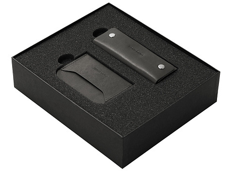 Подарочный набор Long River: картхолдер, ключница, черная коробка - рис 2.