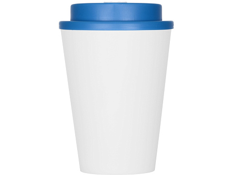 Пластиковый стакан Take away с двойными стенками и крышкой с силиконовым клапаном, 350 мл, белый/голубой - рис 4.