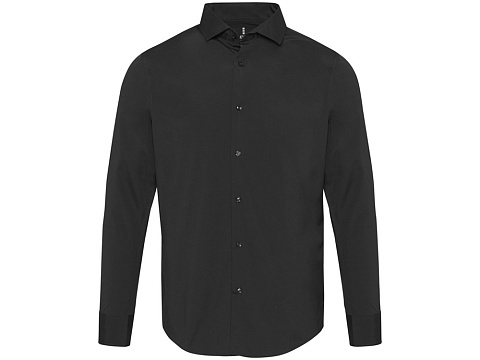 Carnelian мужская рубашка из поплина - сплошной черный - рис 2.