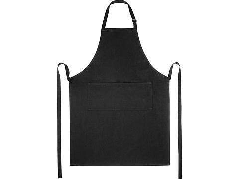 Фартук Andrea плотностью 240 г/м² с регулируемой завязкой на шее - сплошной черный - рис 2.