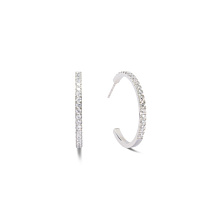 Серьги Hoop Crystal-Silver 30мм Coeur de Lion *0147/23-1817