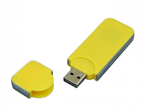 USB-флешка на 8 Гб в стиле I-phone, прямоугольнй формы, желтый - рис 2.