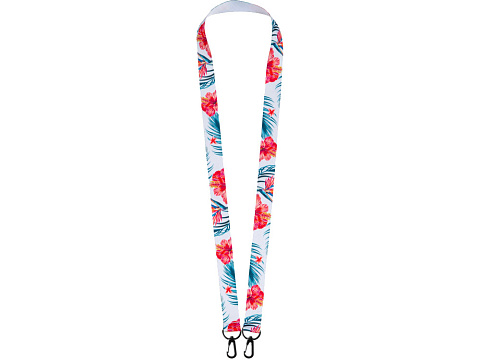 Ланъярд 2 см под сублимацию с 2-мя карабинами, черный - рис 2.