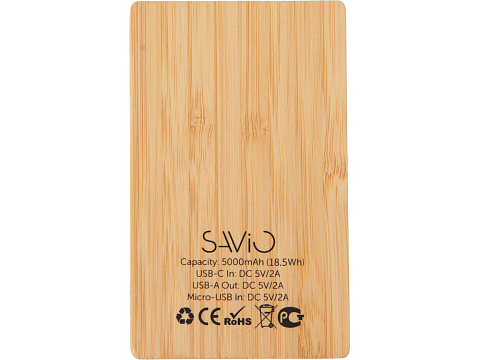 Внешний аккумулятор с подсветкой лого Reedia S2, 5000 mAh, бамбук, черный - рис 4.