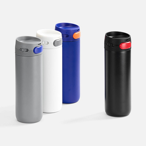 Термостакан X1 с цветной кнопкой, синий с оранжевым - рис 7.