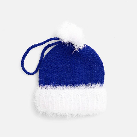 Подвеска на елку «Вьюшка», шапочка, синяя - рис 2.