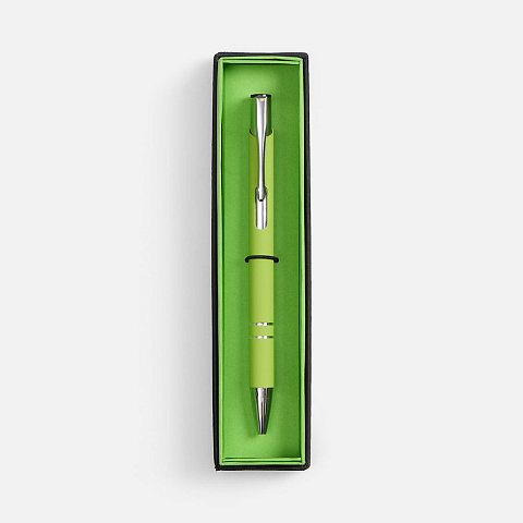 Ручка шариковая Keskus Soft Touch в футляре, зеленое яблоко - рис 3.