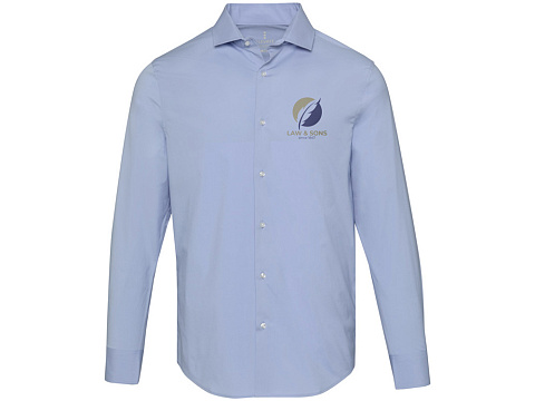 Carnelian мужская рубашка из поплина - Голубой - рис 5.