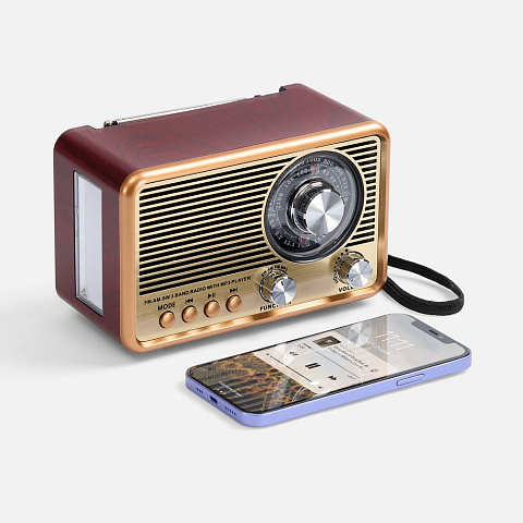 Bluetooth-колонка с радио Listenberg, коричневая - рис 3.