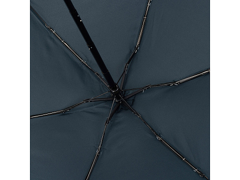 Зонт складной женский TORBER, механика, 5 сложений, синий, каркас алюминий, эпонж, пластиковая ручка, диаметр 91 см - рис 4.