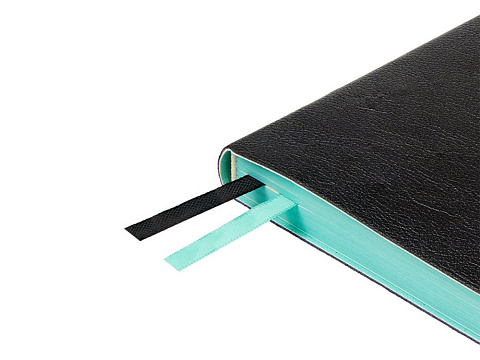 Ежедневник недатированный А5 Boston, черный (бирюзовый обрез) - рис 5.