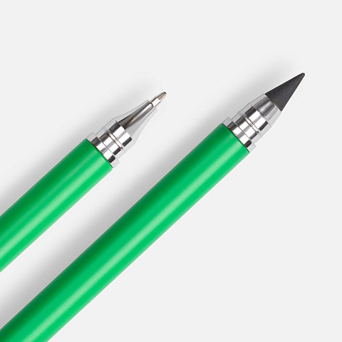 Ручка шариковая и вечный карандаш Diptych, зеленая - рис 4.
