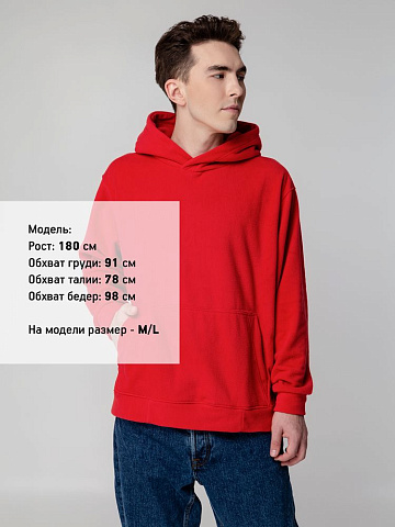 Худи флисовое унисекс Manakin, красное - рис 6.