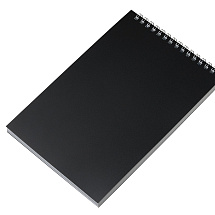 Блокнот на пружине в пластиковой обложке А5, черный