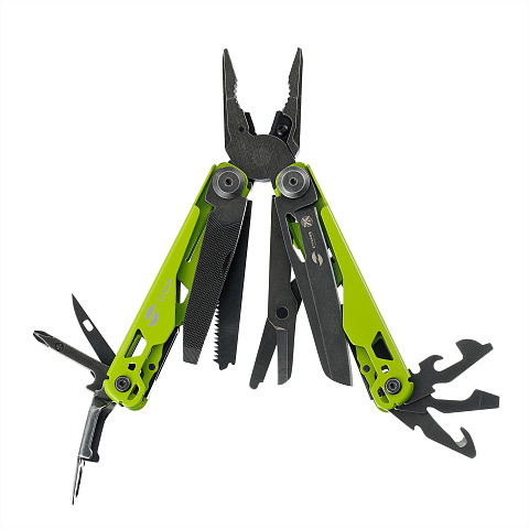 Мультитул Stinger, 107 х 19 мм, 19 функций, сталь, салатовый корпус, стоунвош, в картонной коробке, в комплекте нейлоновый чехол - рис 2.