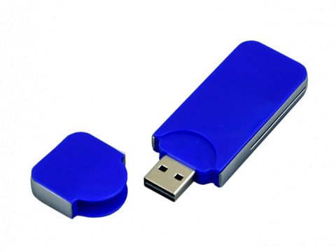 USB-флешка на 64 Гб в стиле I-phone, прямоугольнй формы, синий - рис 2.